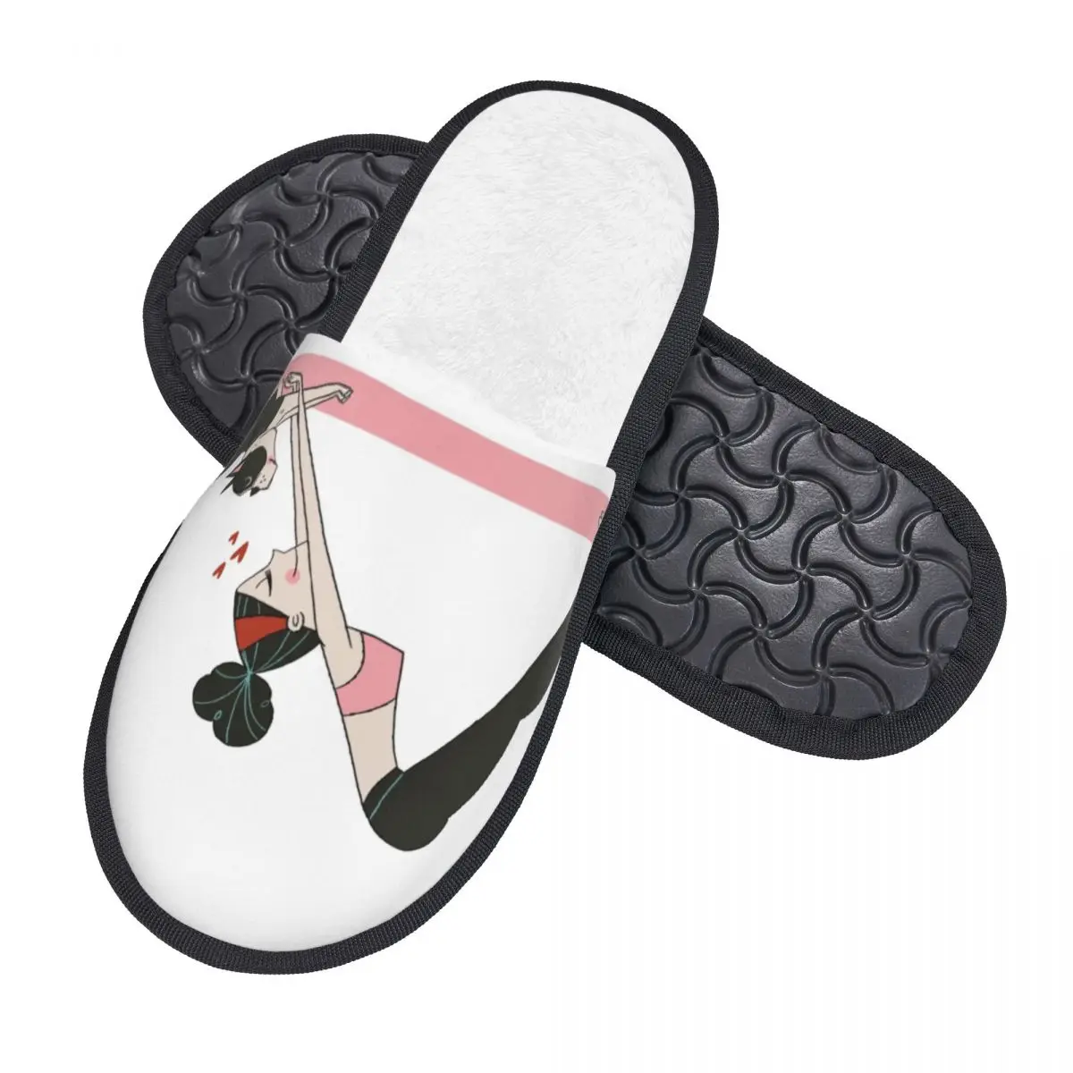 Custom Boston Terrier Down Dog Yoga Soft Memory Foam House Slippers Women Cozy Warm Anti-Skid Slipper