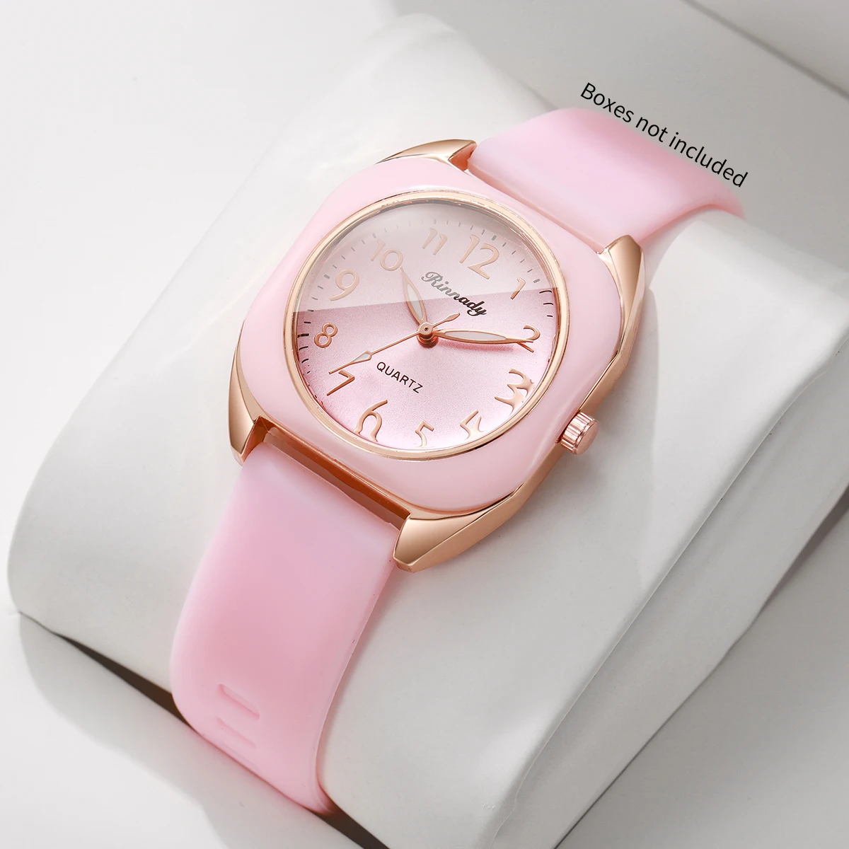 Fashion Square Arabic Dial Women Quartz Watch Candy Color Silicone Strap Girls Student Wristwatches Relogio Feminino（Without Box
