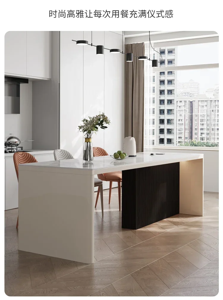 X188Island Стол Цельный Каменная Тарелка Обеденный Стол Свет Роскошный Яркий Высококачественный Ресторан Небольшая Квартира Домашний Прямоугольный F