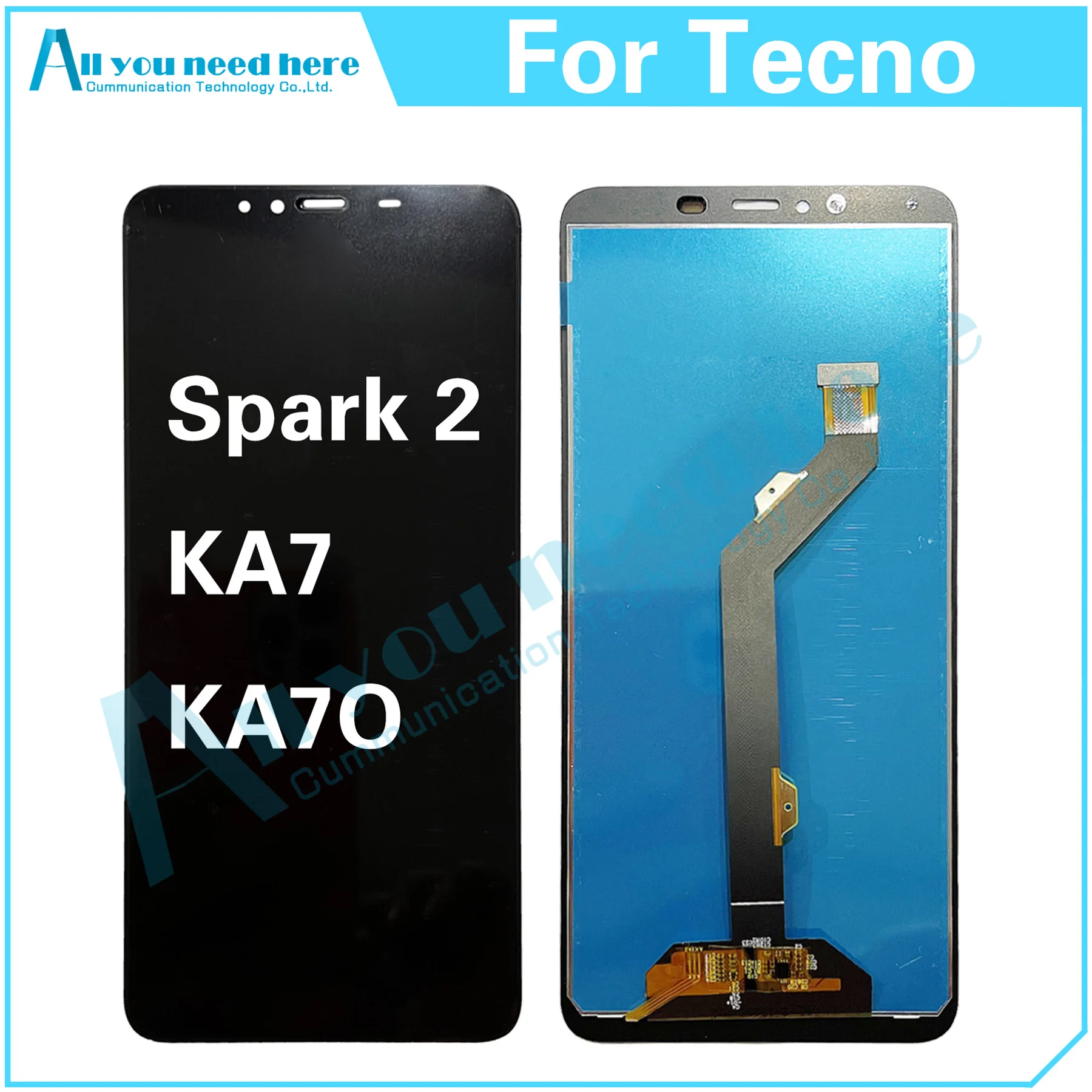 

100% Test For Tecno Spark 2 KA7 KA7O Spark2 LCD Display Touch Screen Digitizer Assembly Repair Parts Replacement