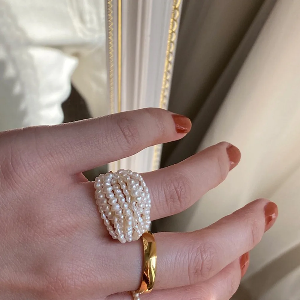 

1pc Pearl Ring Pearl Alloy Decorative Chic Finger Ring Delicate Finger Jewelry Gift Jewelry Gift Party Everyday Comfortable