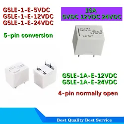 5PCS/LOT NEW relay G5LE-1-HA-E G5LE-1-E-36-12V G5LE 1 HA E 12VDC  G5LE-1-E G5LE-1A-E-5VDC -12VDC -24VDC   16A  4PIN  5PIN