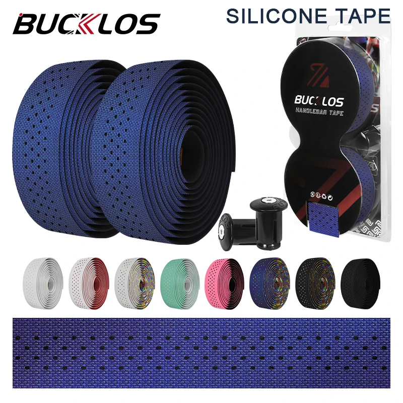 

BUCKLOS Silicone Road Bike Handlebar Tape PU EVA Gravel Bicycle Handlebar Tape Speed Handle Bar Wrap Soft Race Bike Bar Strap