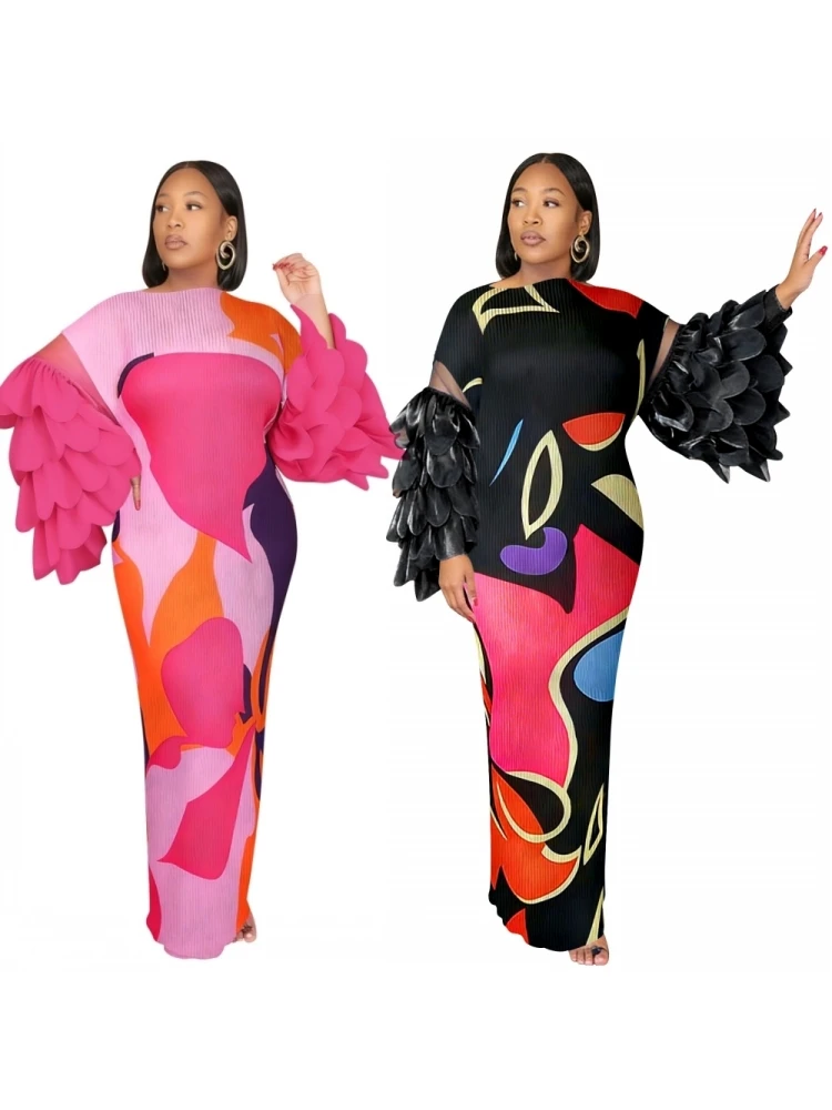african-dresses-for-women-2026-new-african-clothes-dashiki-flower-print-ankara-dresses-bazin-traditional-robe-africa-dress