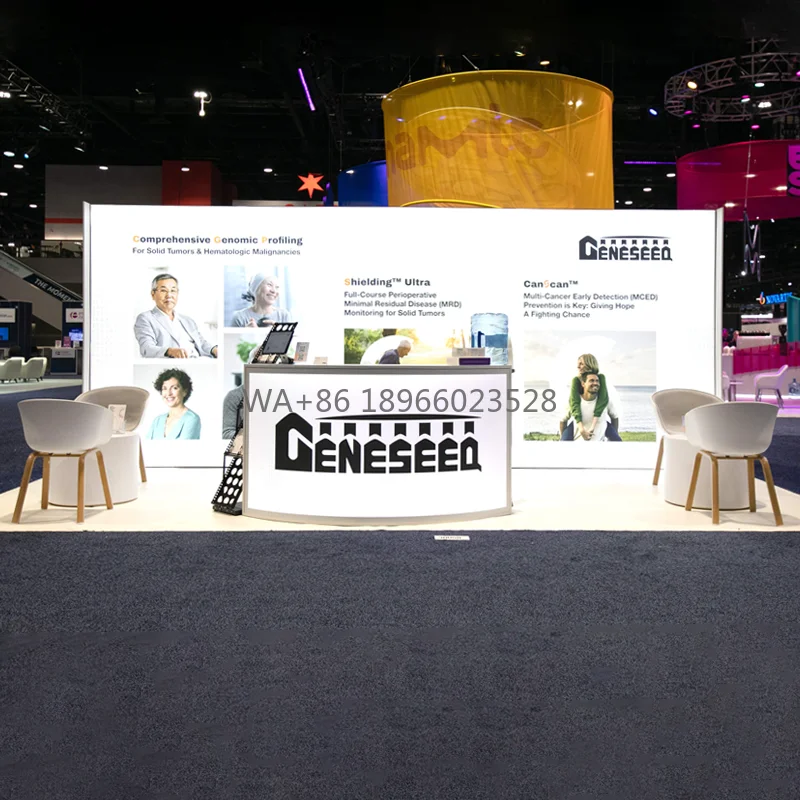 10X20 Foot Trade Show Booth Display Aluminium Seg Fabric Exhibition Stand With Trade Show Counter