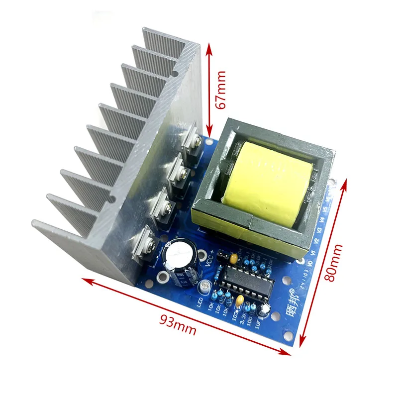 DC 12V do AC 220V 380V 420V 500W 1000W Inwerter Boost Step-up Board Transformator Power Car Converter Moduł wysokiej częstotliwości — zdjęcie produktu 6