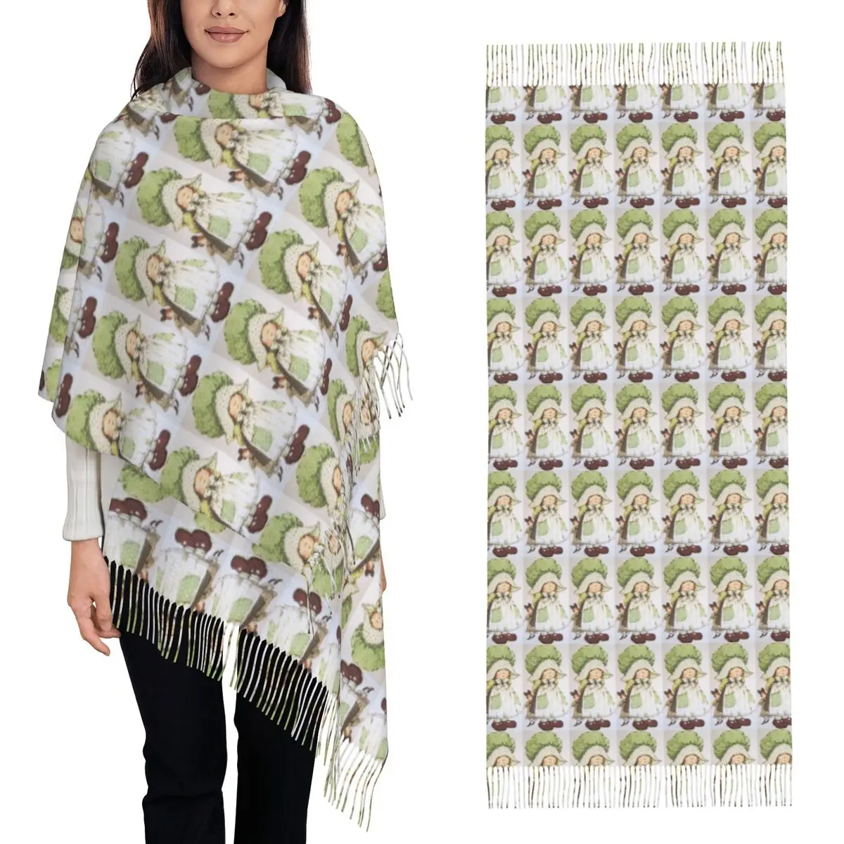Sarah Kay Kitten Knitted Scarf Tassel Scarves for Women Soft Warm Shawls and Wraps Long Fall Winter Shawl Wrap
