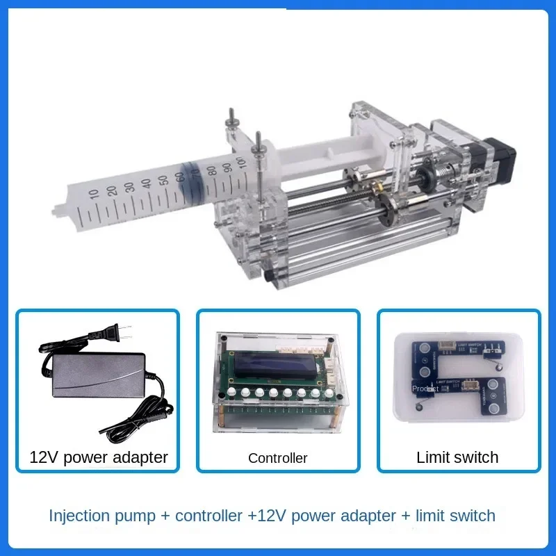 Stepper motor driven miniature pump, high-precision liquid titrator, with limit function, 220V laboratory micro-injection pump.