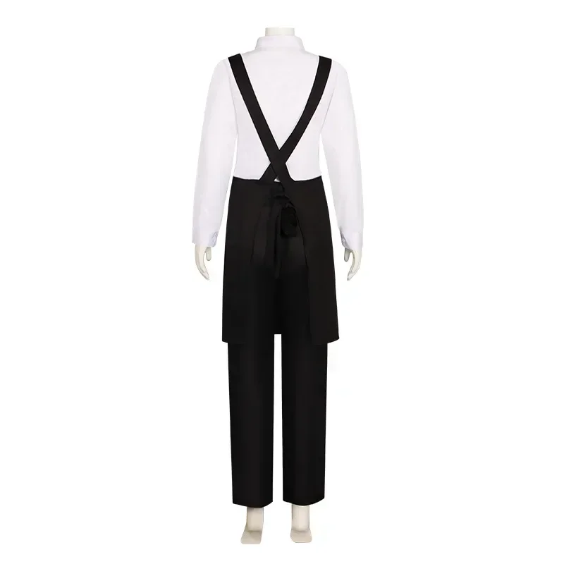 Kobeni Higashiyama Cosplay Costume Anime Chainsaw Man Part 2 Black Waiter Waitress Uniform Devil Hunter Kobeni Cosplay Outfit