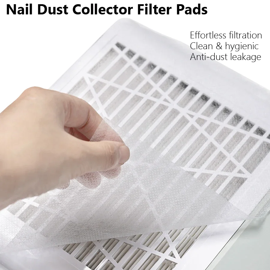 100Pcs Nail Dust Collector Filter Pads, Filter Paper for Nail Vacuum Dust Suction Machine, Nail Art Remover Filter Fabric