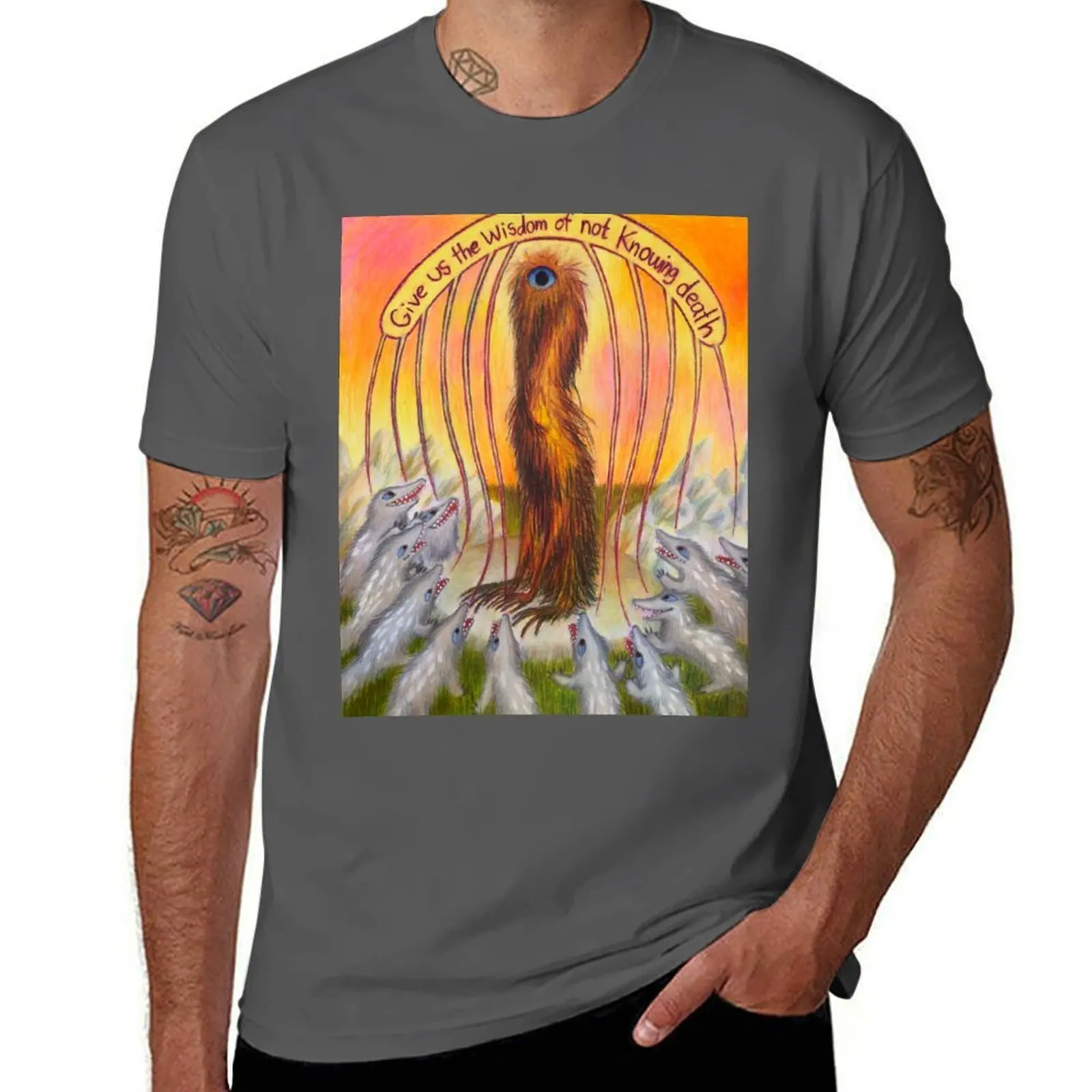 Donnez-nous la sagesse de ne pas connaître la mort T-shirt Work Basic à manches courtes