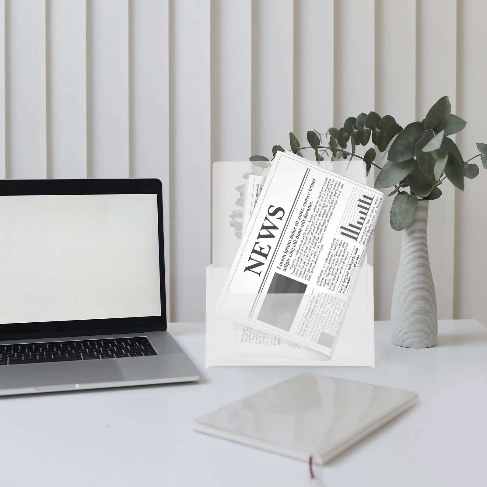 

Clear Acrylic Display Stand for Brochures Magazines Documents Desktop Office Home Decor Space Saving Modern Sleek Transparent