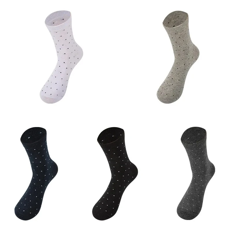 Mid-calf Socks, Casual Socks, Everyday Versatile Cotton Socks, 5 Mixed Color Box