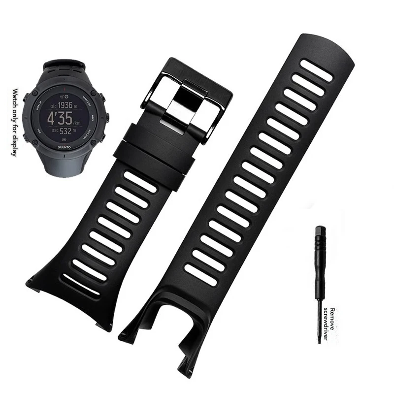 Sports Outdoor Silicone Rubber Watch Strap for SUUNTO Tuoye AMBIT 1/2/3 Generations PEAK Series Bracelet Watchand with Tools