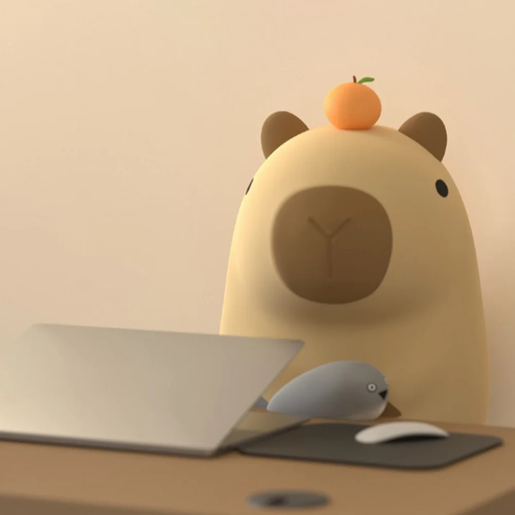 Capybara Nachtlampje Siliconen Slaaplampje USB Opladen Dimbaar Bedlampje Kindernachtlampje voor Thuis Slaapkamer Decor