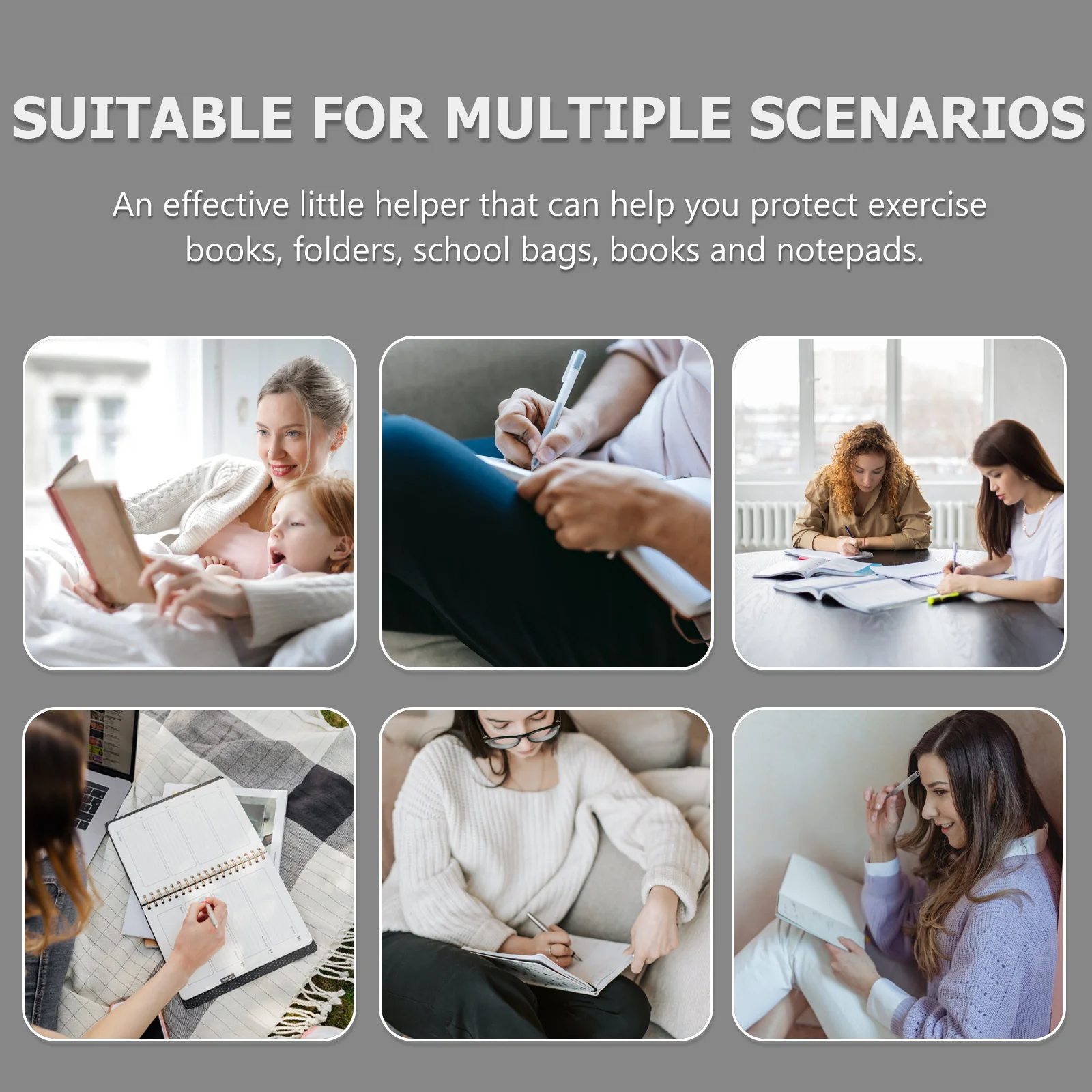 1 قطعة غطاء كتاب أوراق فضفاضة البلاستيك الشفاف مقاوم للماء واقية غطاء الكتاب أداة طالب المفكرة قذيفة قابلة لإعادة الاستخدام #4