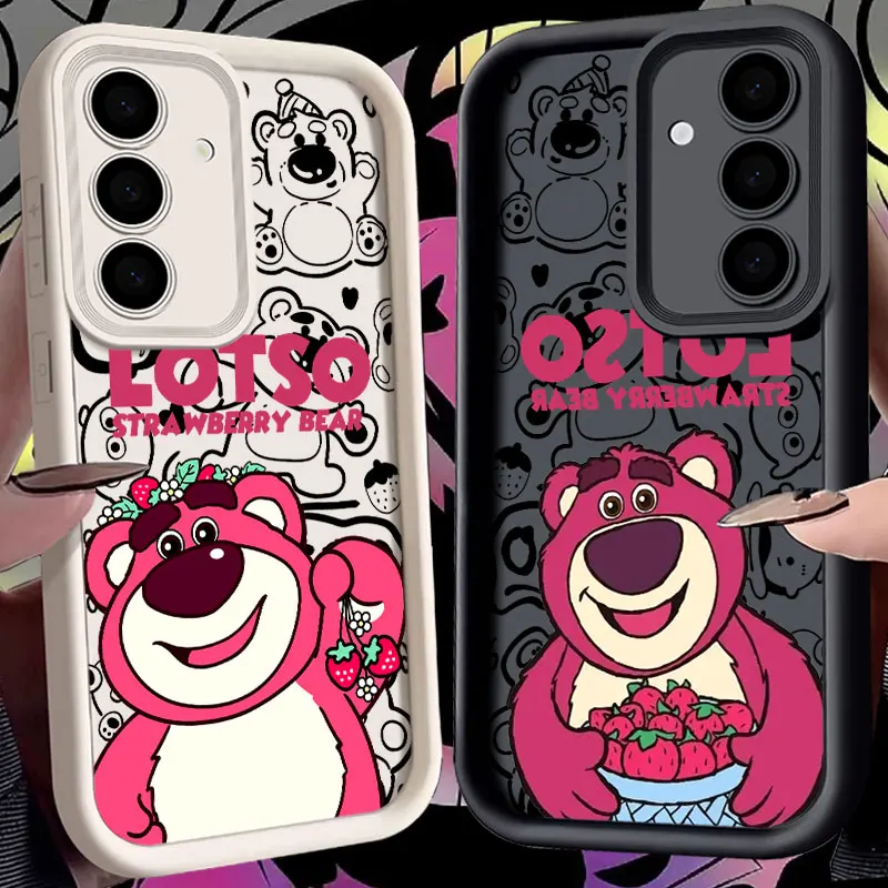 Funda suave Lotso Strawberry Bear para Samsung Galaxy S26 S25 Ultra S24 S23 Plus S22 S21 S20 FE, funda protectora a prueba de golpes para teléfono