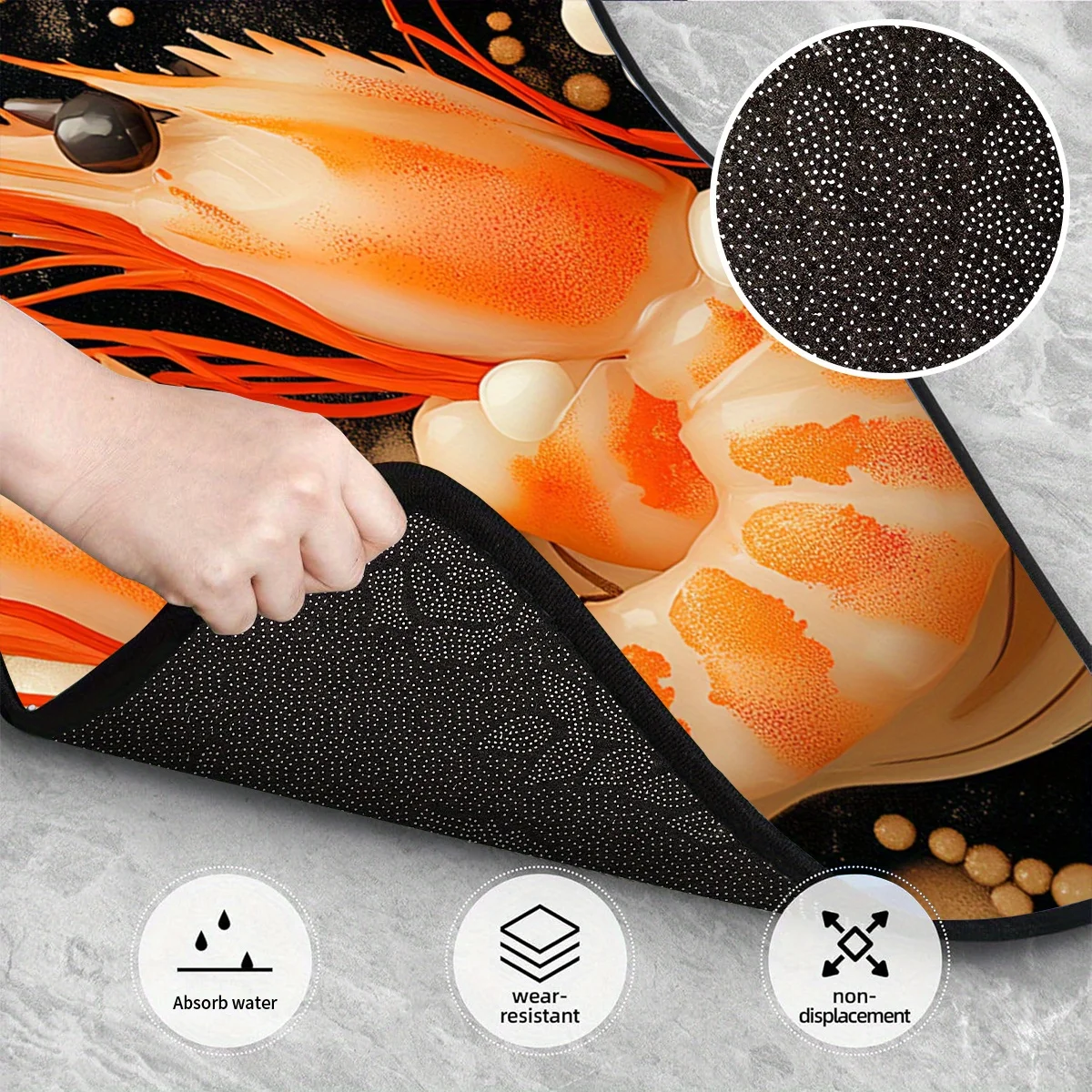 4pcs, Non-Slip Car Mats Featuring A Shrimp Feast Design, Suitable For Sedans And Suvs, Serving As Both Interior Decor And For Th