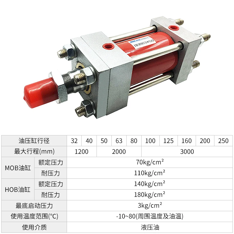 HOB40/50/63/80/100 125 160 180 Hydraulic Cylinder 200 Heavy Duty 250 Cylinder 200 Lift 150