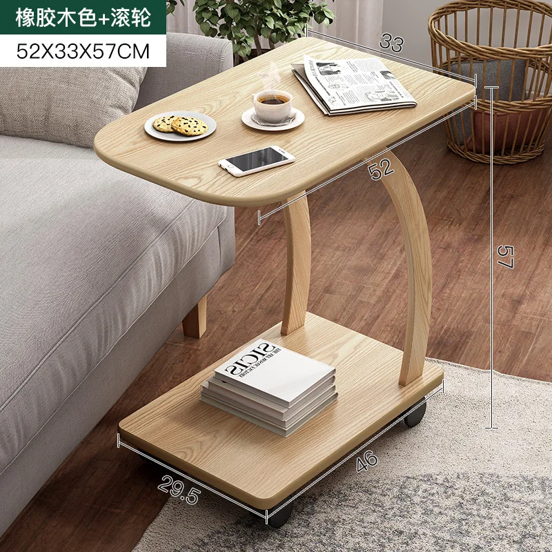 

Coffee Table Creative Side Table Movable with Wheels Mini Sofa Small Side Table Bedroom Bedside Table Furniture