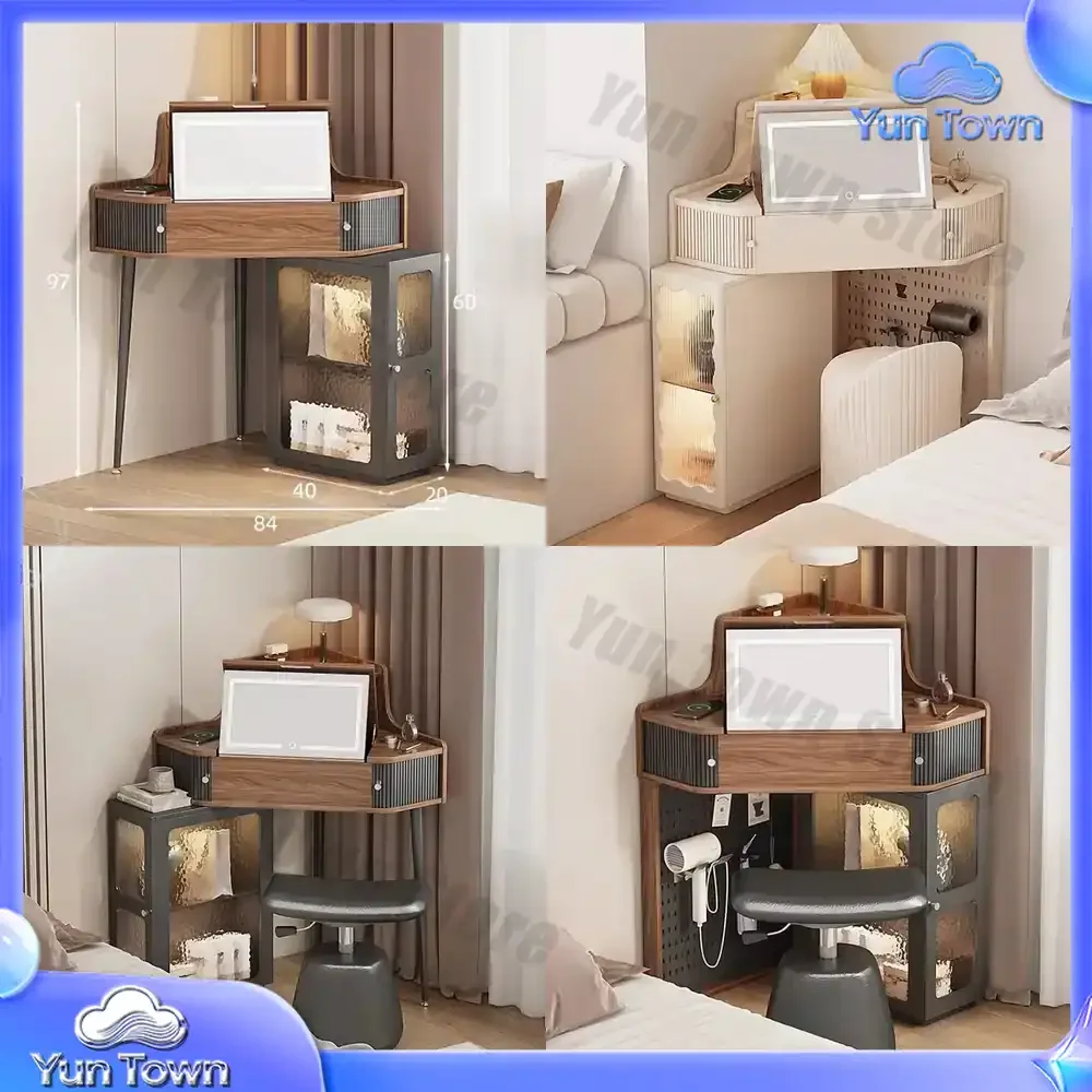 Corner Coffee Vanity Table Living Room Mirror Desk Chair Dressing Table Cabinet Storage Wood Penteadeira Lounge Suite
