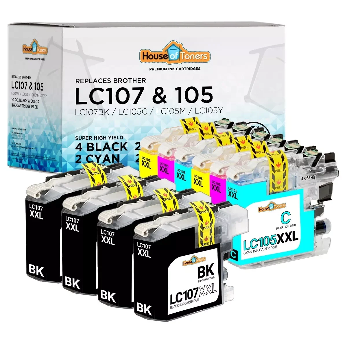 

10PK LC107 LC105 для картриджей Brother MFC-J4310DW J4410DW J4510DW