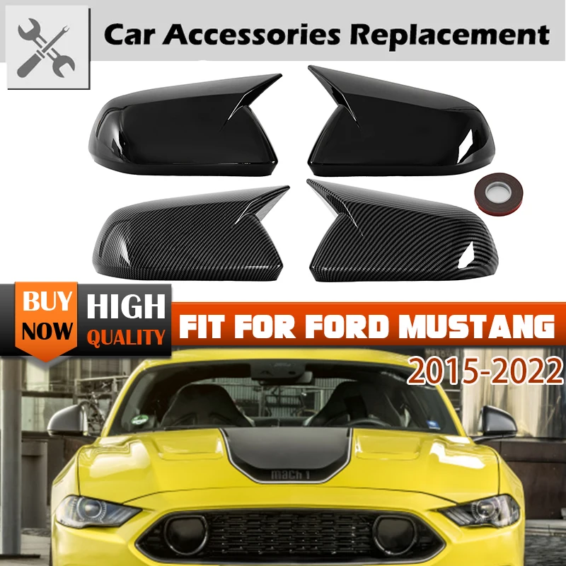 

Rhyming Rearview Mirror Cover Wing Side Mirror With/No Signal Light Fit For Ford Mustang 2015-2022 Auto Exterior Accessories