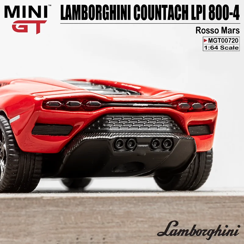 MINIGT Scale 1/64 LAMBORGHINI COUNTACH LPI 800-4 Rosso Mars Alloy Toy Motor Vehicle Diecast Metal Model Gifts