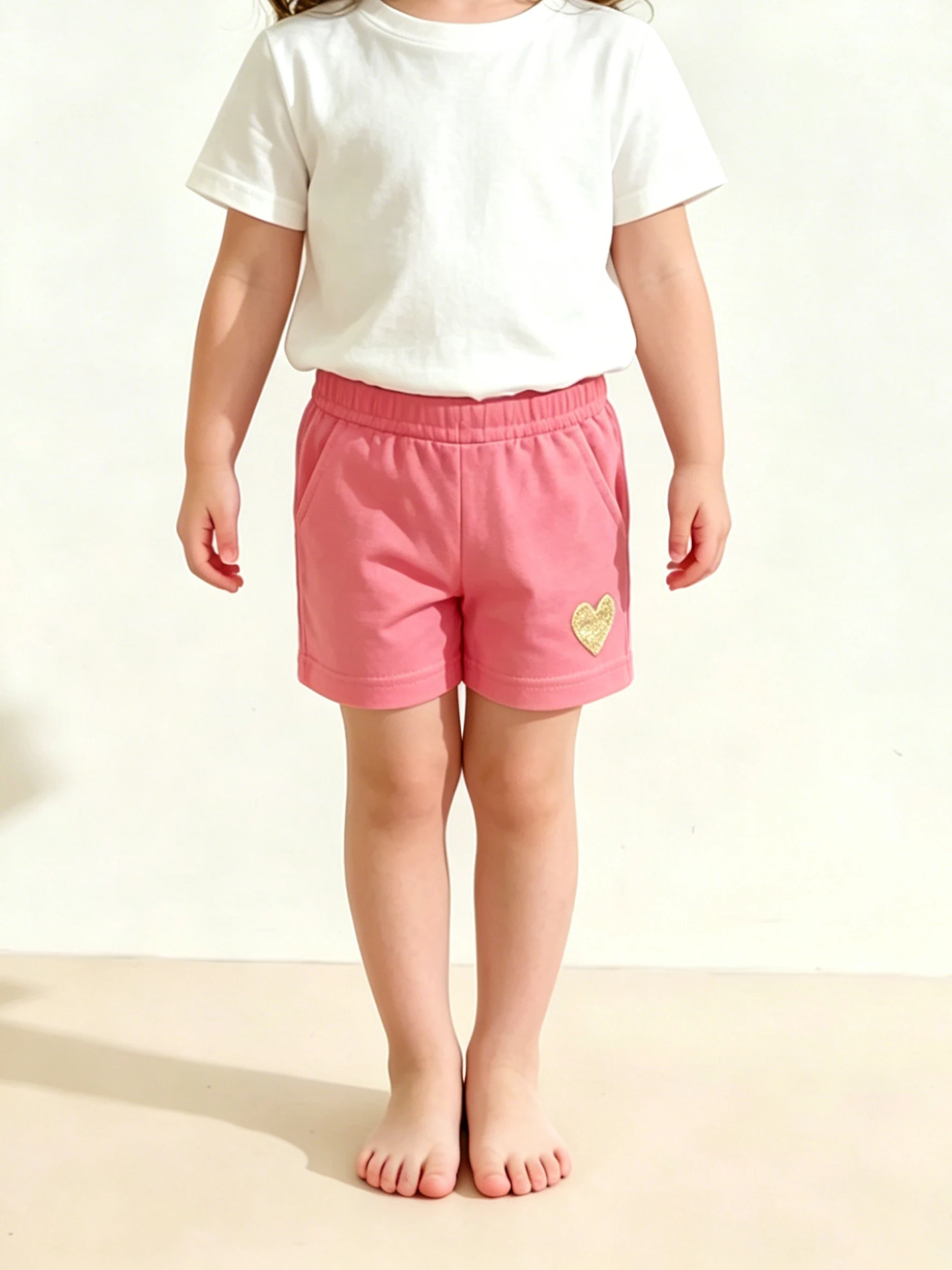 3 Stück Mädchen 2-11 Jahre Goldherz-Print Sicherheits-Fahrradshorts Polyester Spandex Elastisch Unterrock Atmungsaktiv Schul- und Alltagskleidung – Detail 7