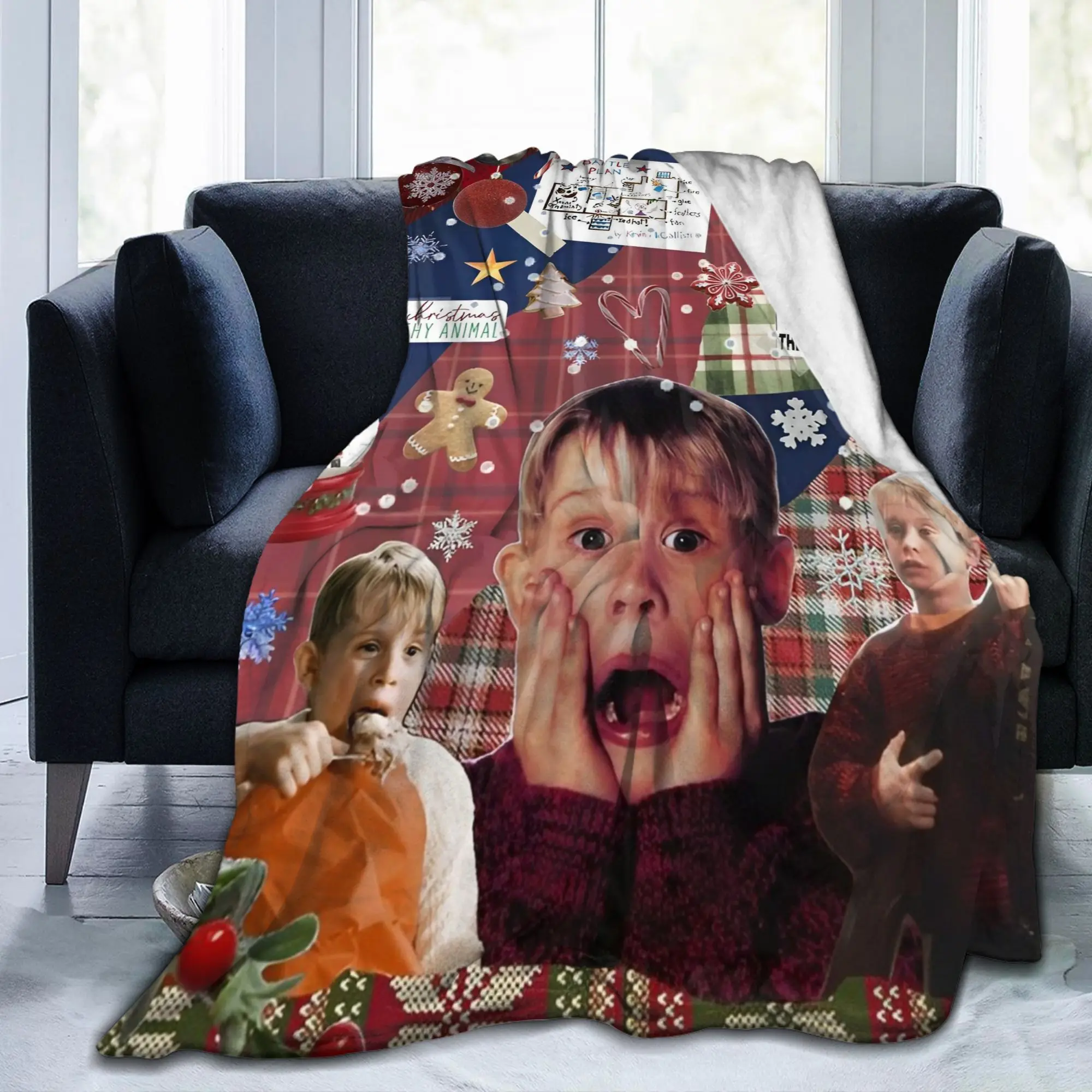 المنزل وحده ماكولاي كولكين الكولاج البطانيات كيفن كوميديا الفانيلا رمي بطانية أريكة تتحول لسرير المحمولة لينة الدافئة المفارش تنفس