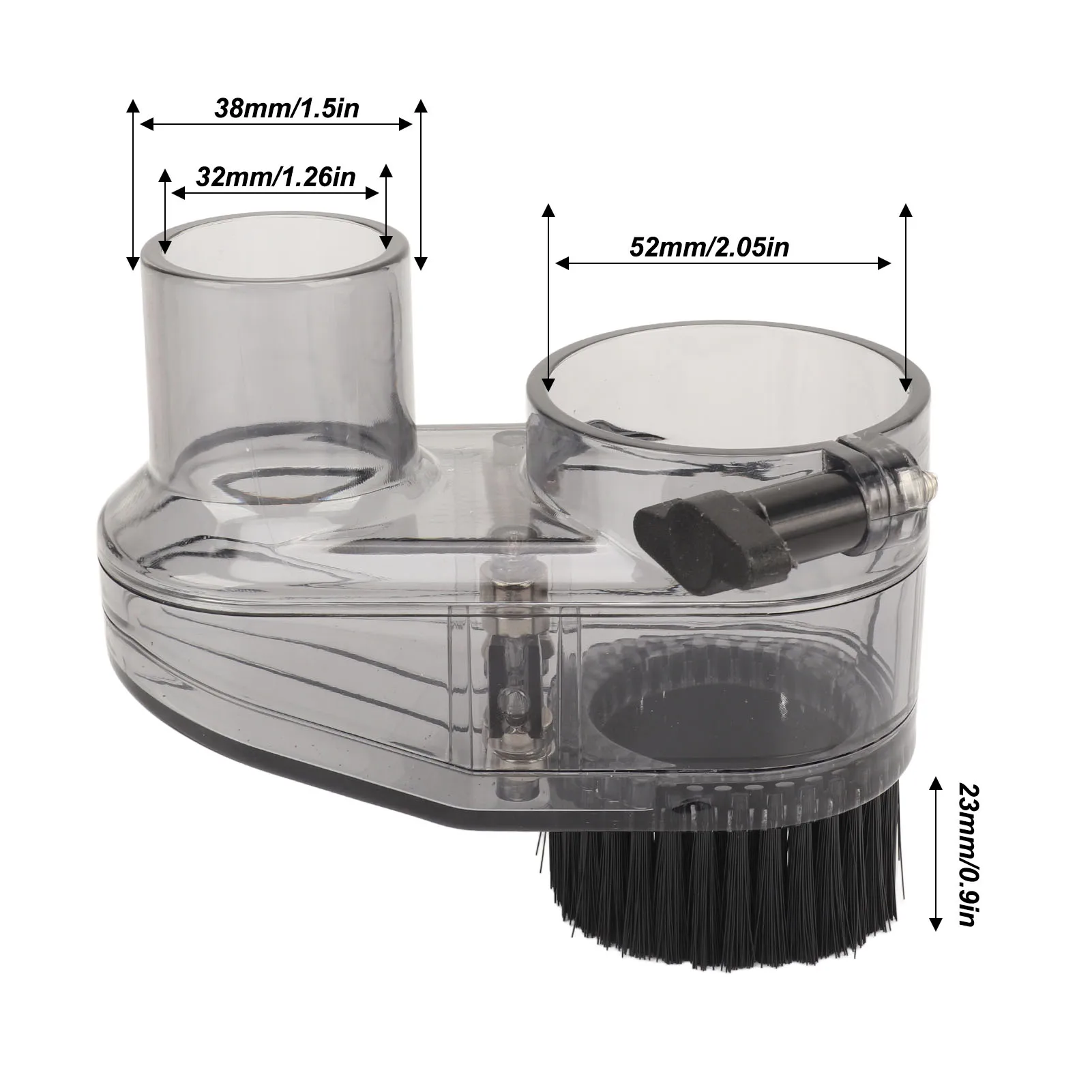 CNC Router Dust Shoe 52mm Diameter Clear CNC Dust Boot with 38mm Hose Diameter for 52mm Spindle Motors and Router CNC Dust Shoe