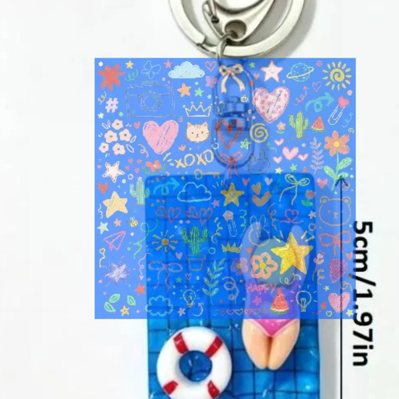 Cute Cartoon Swimmer Girl Pool Keychain Swimming Pendant Keyring Car Key Ring Bag Charm Backpacks Purses Pendant Party Gift