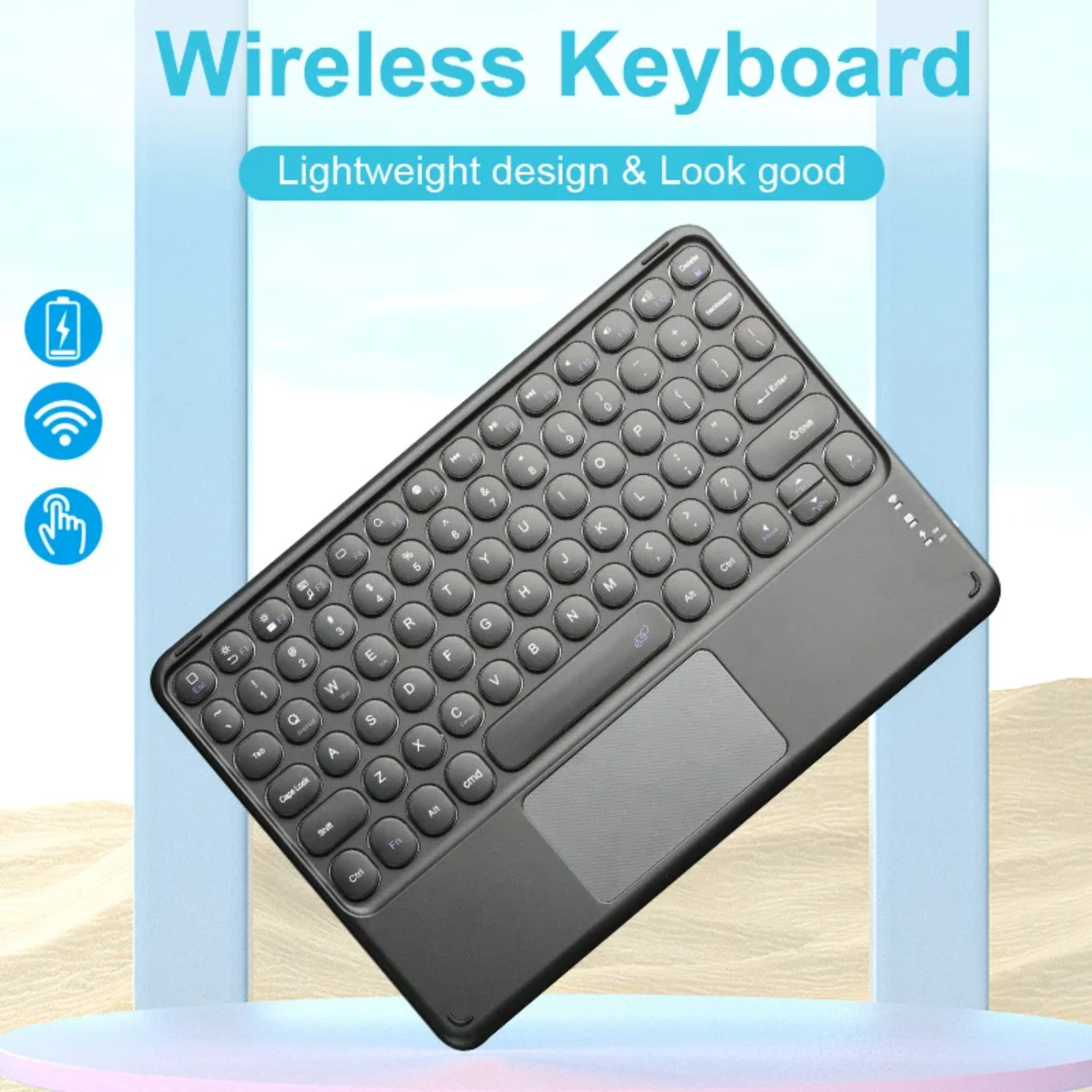 Bluetooth Wireless Keyboard for IOS Android Windows Tablet - Mini Pro Air - Touchpad Mini Keyboard