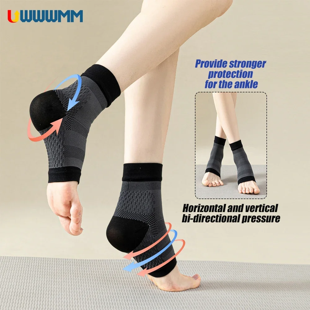 1Pair Ankle Compression Sleeve Sports Women Men Achilles Tendonitis Relief Ankle Brace Swelling Sprain  Ankle Socks Running