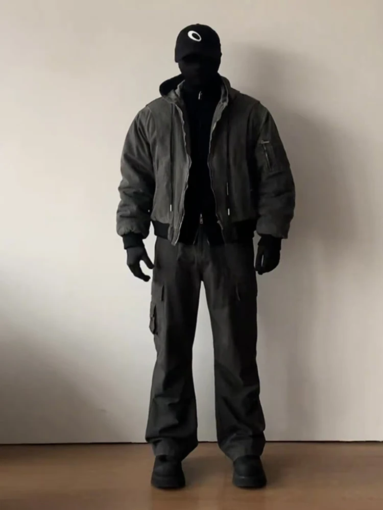 

Мужская куртка-бомбер American Style: модная демисезонная куртка с капюшоном, имитация двухслойности, свободный крой, молодежная модель