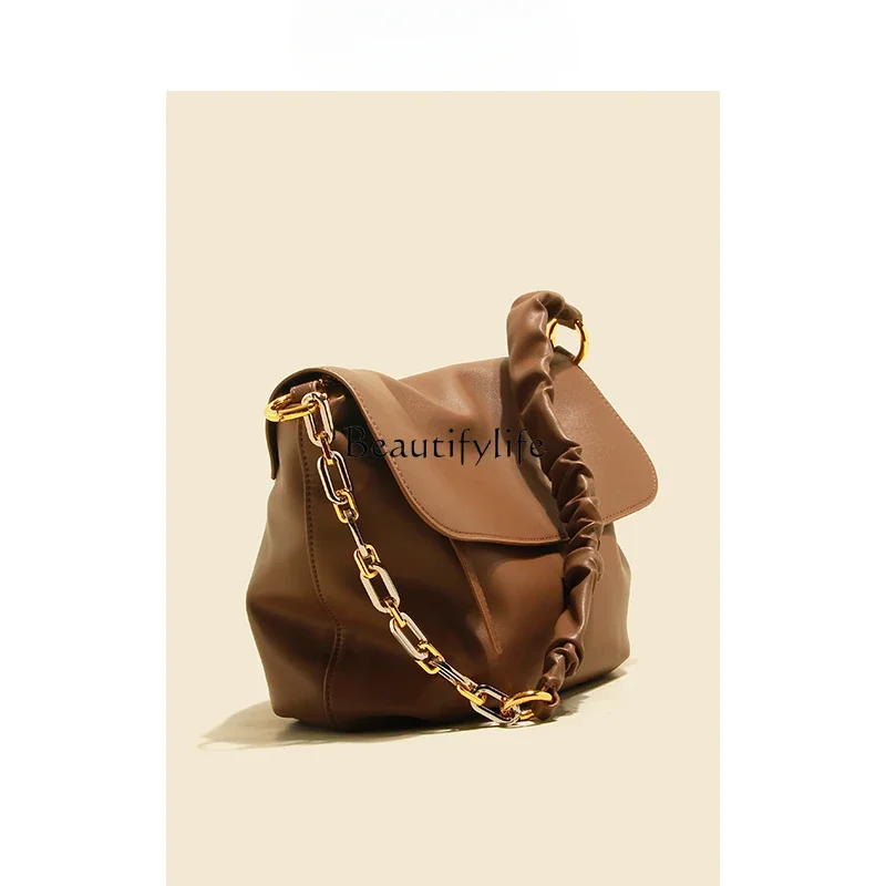 Autumn and Winter Special-Interest Design Commuter Women's Bag All-Matching Genuine Leather Shoulder Crossbody