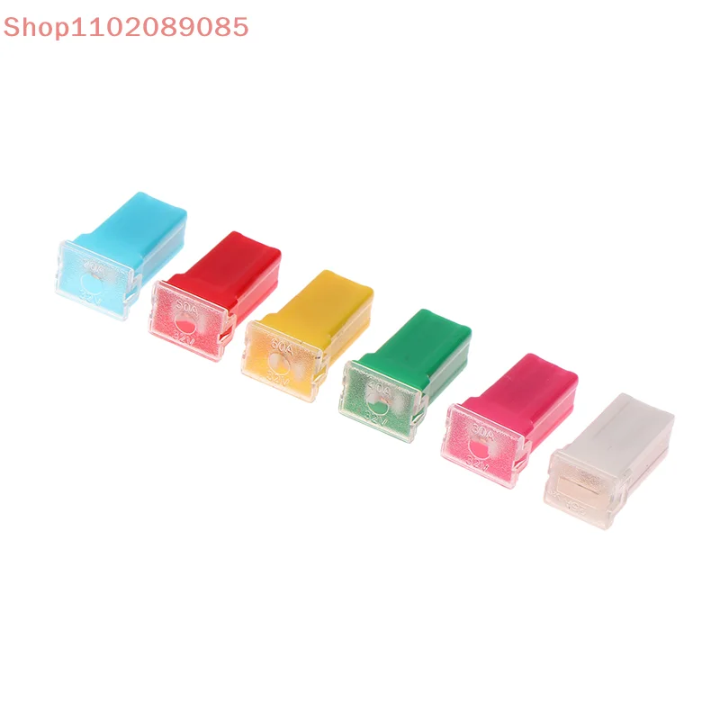 30Pieces/Box Auto Fuses PAL Square Long Foot Plug-in Fuses 20A-60A Square Car Fuse Box Waterproof Sockets