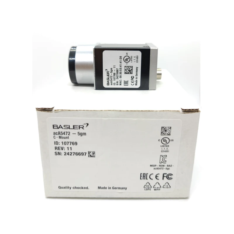 

Basler acA5472-5gm 20MP 1‘’ IMX183 GigE Rolling Shutter Machine Vision Area Scan Camera C Mount