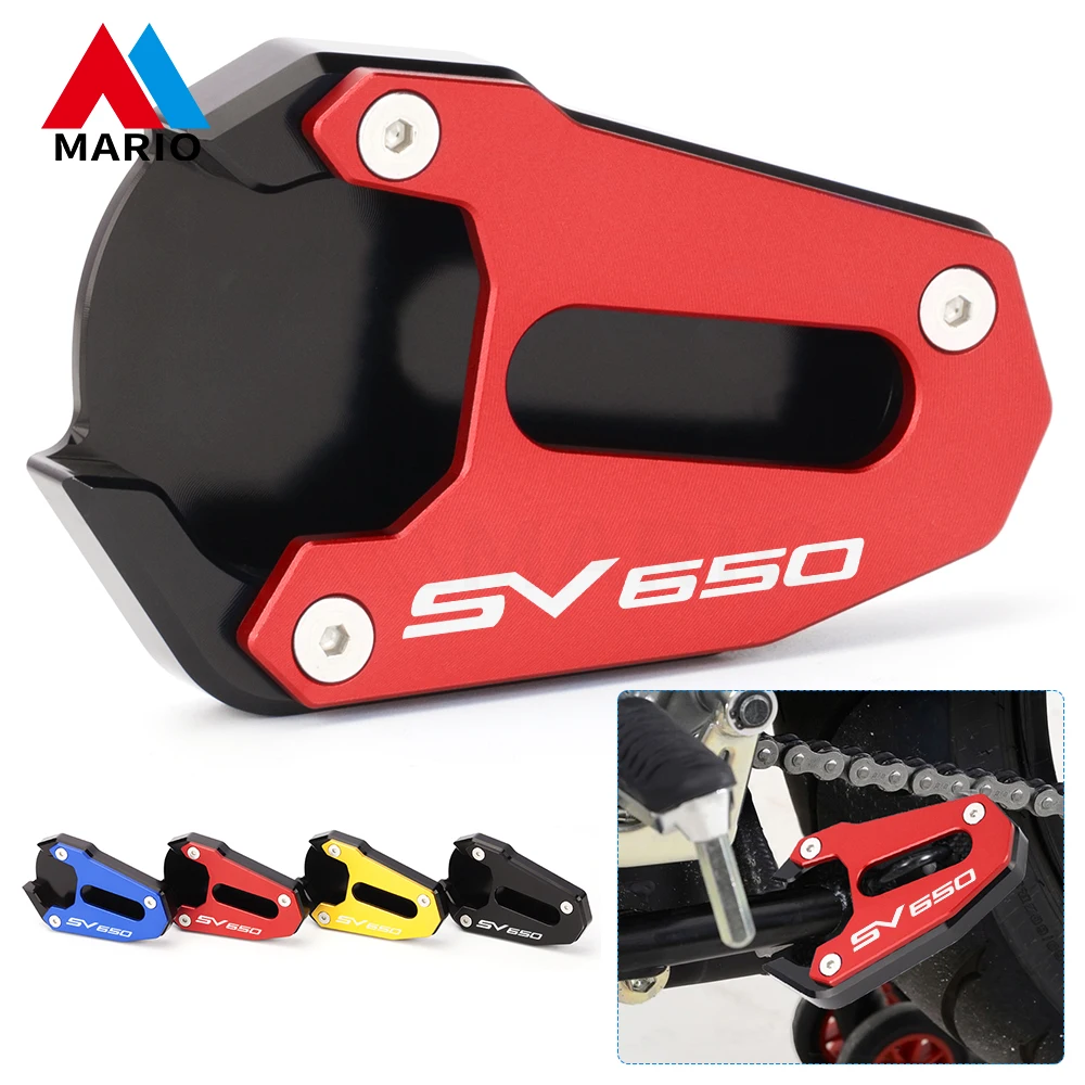 

SV 650 SV650 Motorcycles Kickstand Foot Side Stand Extension Pad Support Plate For Suzuki SV650X 650X 650 X 2018 2019 2020 Logo