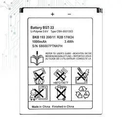 BST-33 Phone Battery For Sony Ericsson BST33 W205 W300 W300i W302 W395 W595 W595a W610 W610i W660 W705 W705u 1000Mah