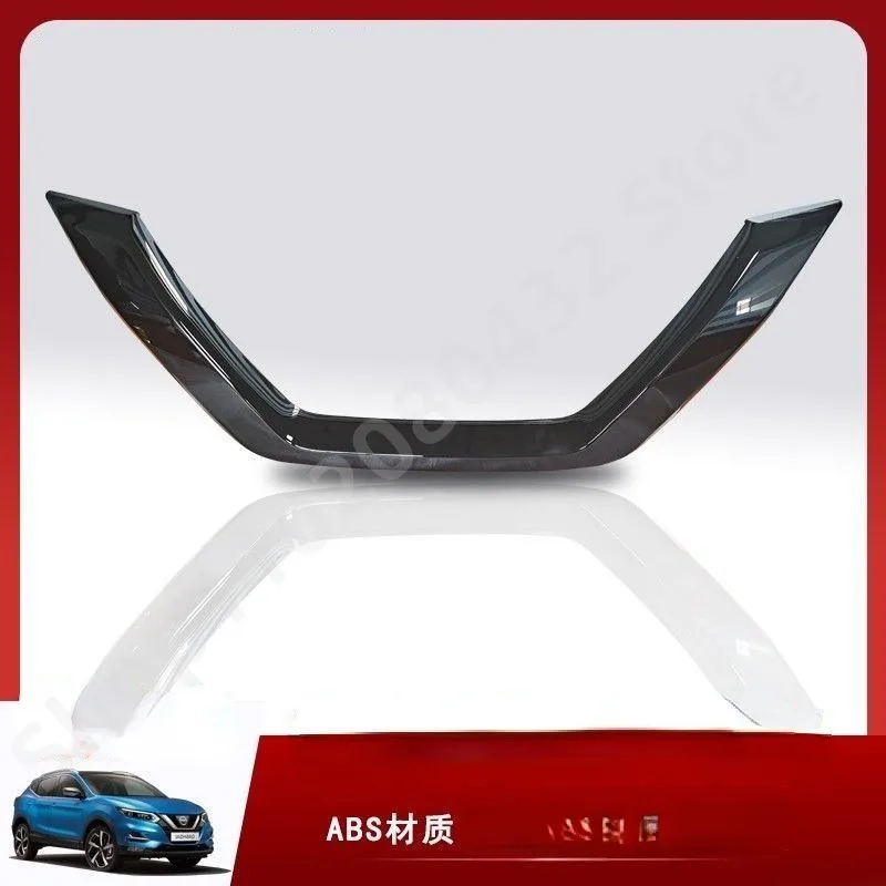 Car styling Fit For Nissan Qashqai J11 19-20 carbon fiber texture/Gloss black Front Grill Trim Cover