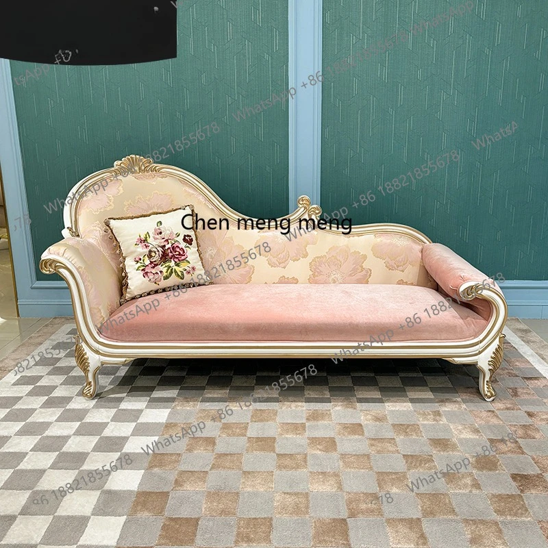 French fabric concubine chair European court beauty couch neoclassical embroidery lazy recliner bedroom end pedal