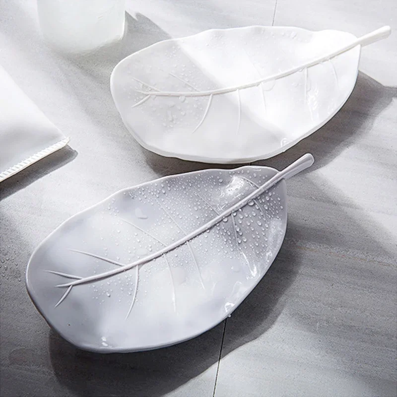 Bathroom Minimalist Soap Box Hotel Soap Holder Creative Leaves No Punching Soap Storage Rack