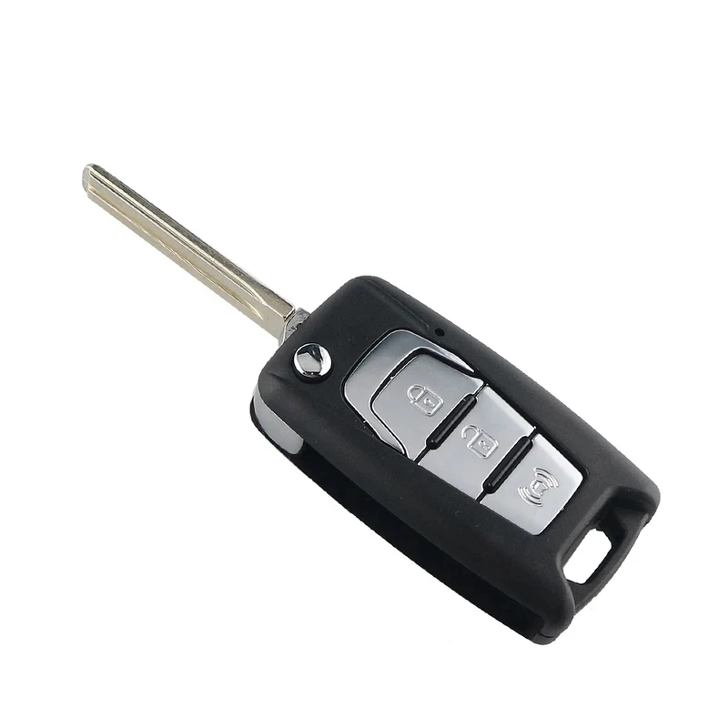 

3 Button Uncut Smart Remote Car Key Shell Cover Case For Ssangyong Korando New Actyon C200 2016 2017 Switchblade Flip Key