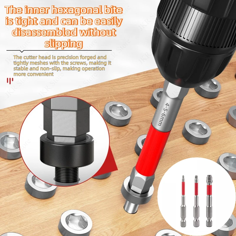 Conjunto de Pontas de Chave de Fenda com Haste Hexagonal de 1/4, Magnéticas, em Aço S2, Vários Tamanhos, para Chaves de Fenda Elétricas e Ferramentas de Perfuração