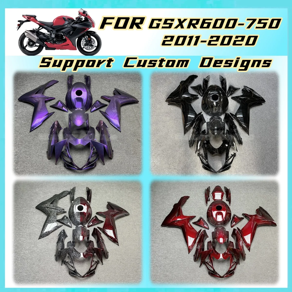 High Quality Fairings for Suzuki GSXR600 GSXR750 2011-2020 Multiple Designs Fairing Kit GSXR 600 750 11-20 Injection Molded