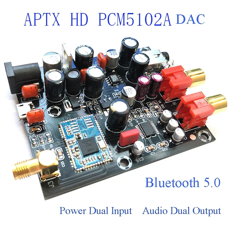 DLHiFi  APTX HD LDAC Bluetooth 5.0 Receiver Decoded Audio Board PCM5102A CSR8675 24BIT I2S DAC Decoding For HiFi Amplifier