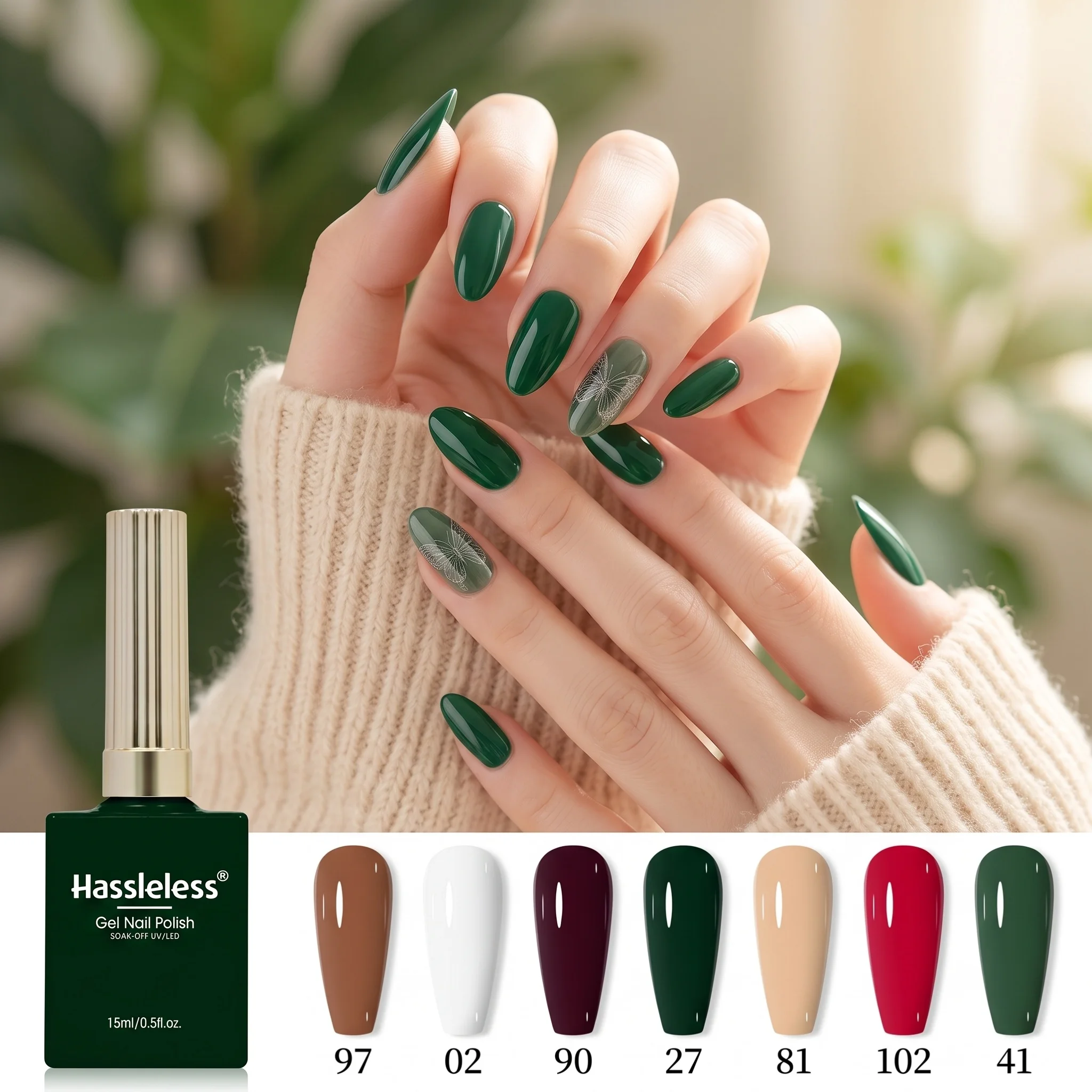 Hassleless 7Pcs Nail Polish Gel Set, Removable Nail Polish Gel, Suitable for Nail Art Creation and Salon Use