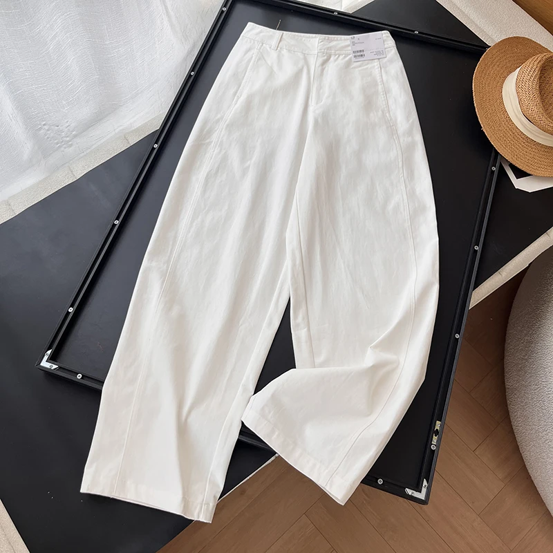 High Waist Straight Leg Cotton Pants Women's New Autumn Casual Knife Pants Comfortable Fashionable Ladies Trousers