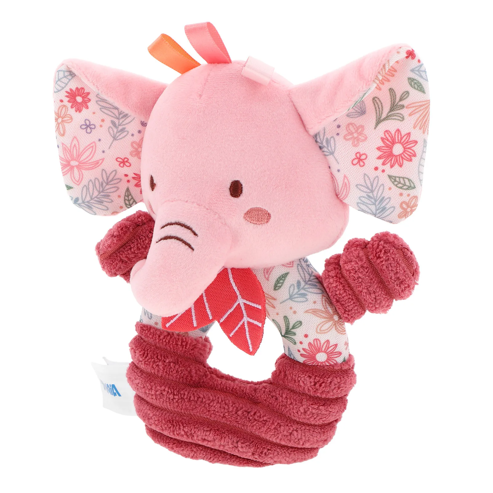 ของเล่นเขย่ามือรูปช้างสีชมพูอ่อน ปลอดภัยสำหรับเด็กทารก ของเล่นสัมผัสสำหรับเด็กแรกเกิด มีเสียงกรอบแกรบ ช่วยพัฒนาการเด็ก สร้างความสัมพันธ์ระหว่างพ่อแม่ลูก